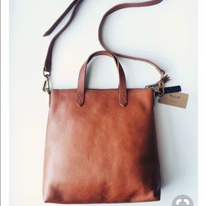 ISO Crossbody transport tote in saddle brown